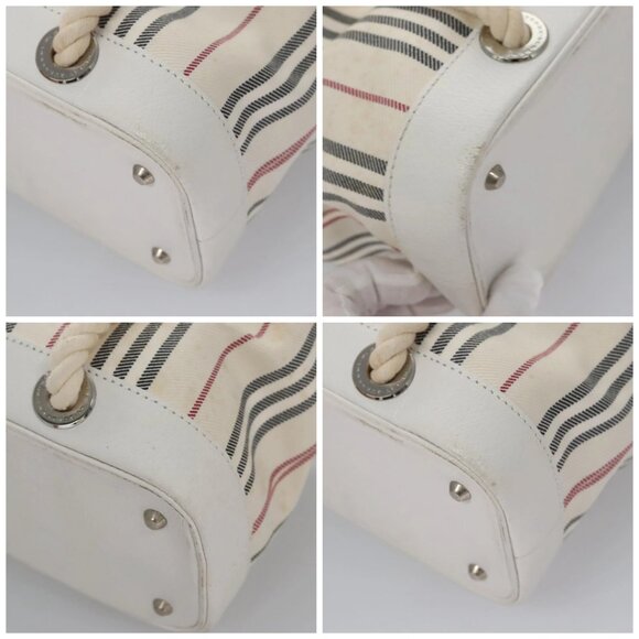 BURBERRY Hand Bag Canvas White Auth - Picture 16 of 16